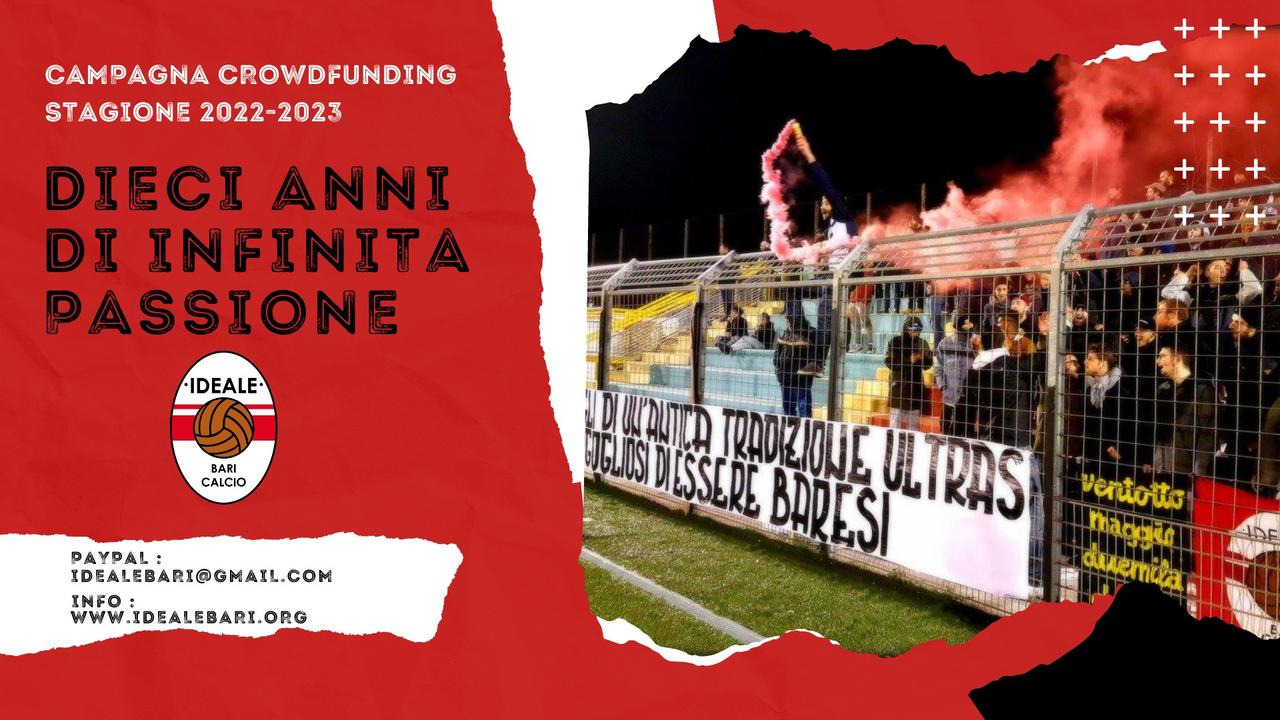 CONTINUA LA RACCOLTA CROWDFUNDING DELL'IDEALE BARI