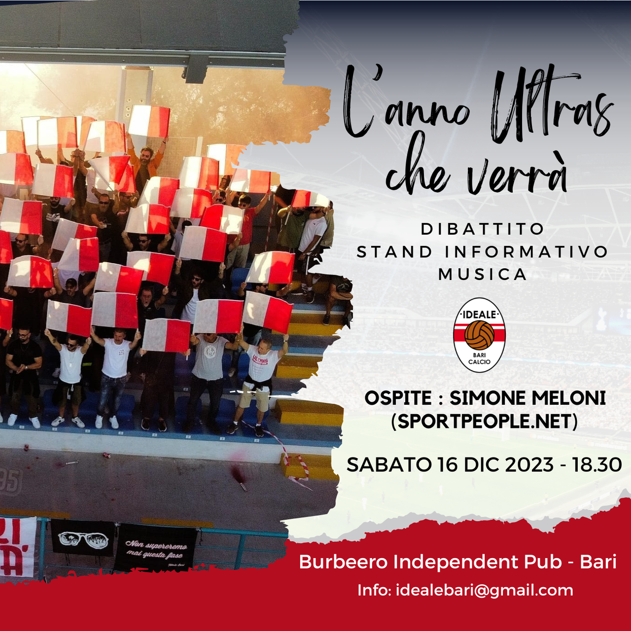 L' ANNO ULTRAS CHE VERRA', DIBATTITO E FESTA DI FINE ANNO
