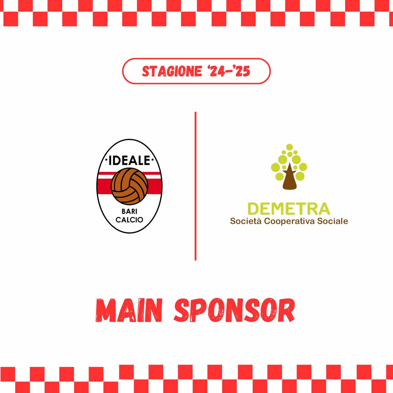 DEMETRA SOC. COOP. SOCIALE NUOVO MAIN SPONSOR DELL' IDEALE BARI
