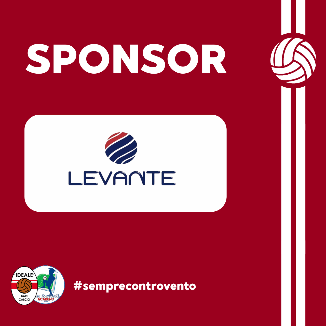 LEVANTE CONFERMA PARTNERSHIP CON LA NOSTRA ASSOCIAZIONE