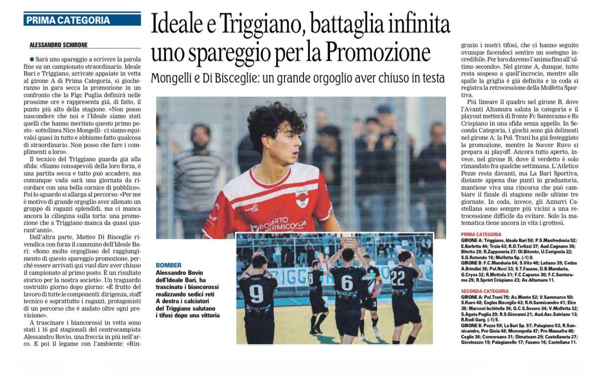 SULLA GAZZETTA DEL MEZZOGIORNO, IL PUNTO DELLA SITUAZIONE DI MR. DI BISCEGLIE