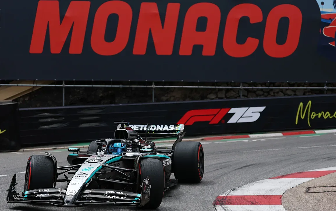 Gp Monaco 2025 - George Russell durante le FP1